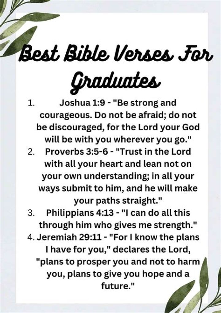Inspirational Bible Verses For New Graduates: Guidance For A Promising Future