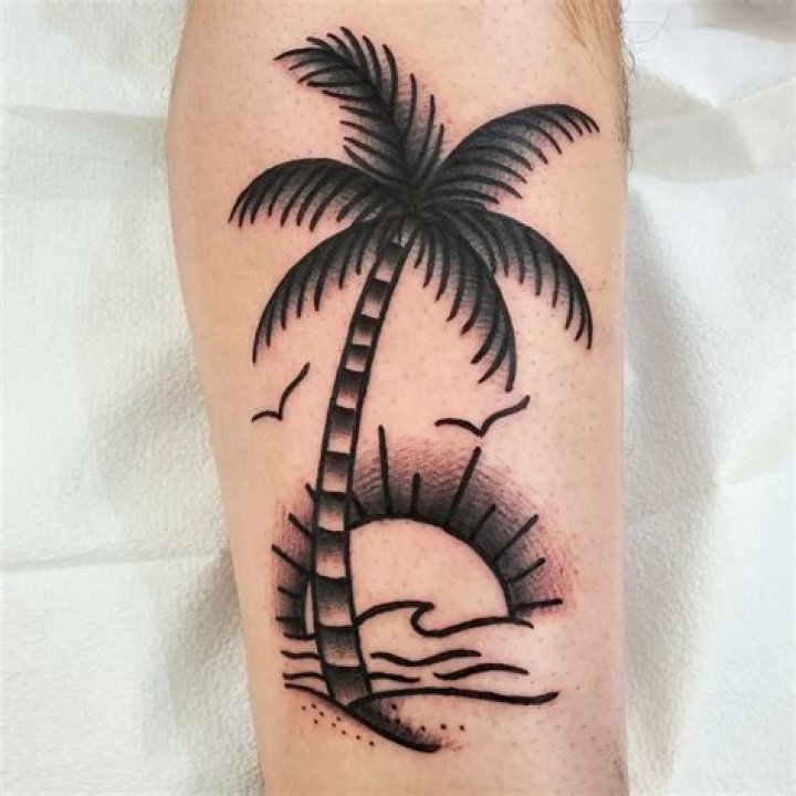 Bold And Beautiful: Black And White Palm Tree Tattoos