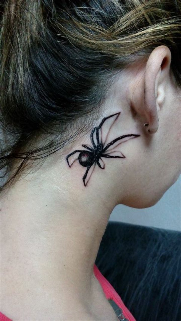 Stylish Black Widow Spider Tattoo Ideas For The Neck