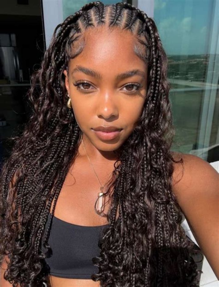 Enchanting Bohemian Braids With Cornrows In The Front: A Majestic Fusion