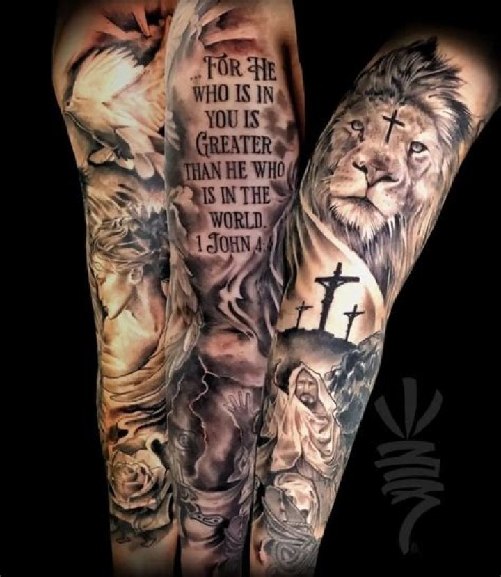 Inspiring Christian Sleeve Tattoo Designs For The Faithful
