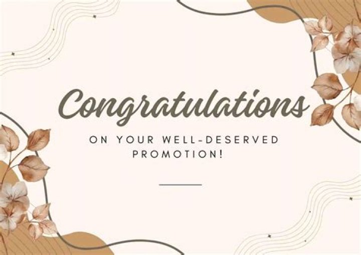 Congratulations On Your Well-deserved Promotion!