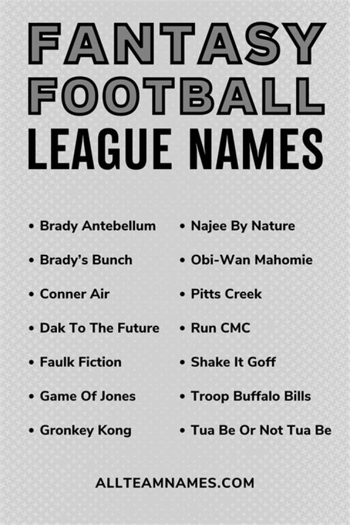 Creative Couples Fantasy Football League Names To Make Your League Sizzle