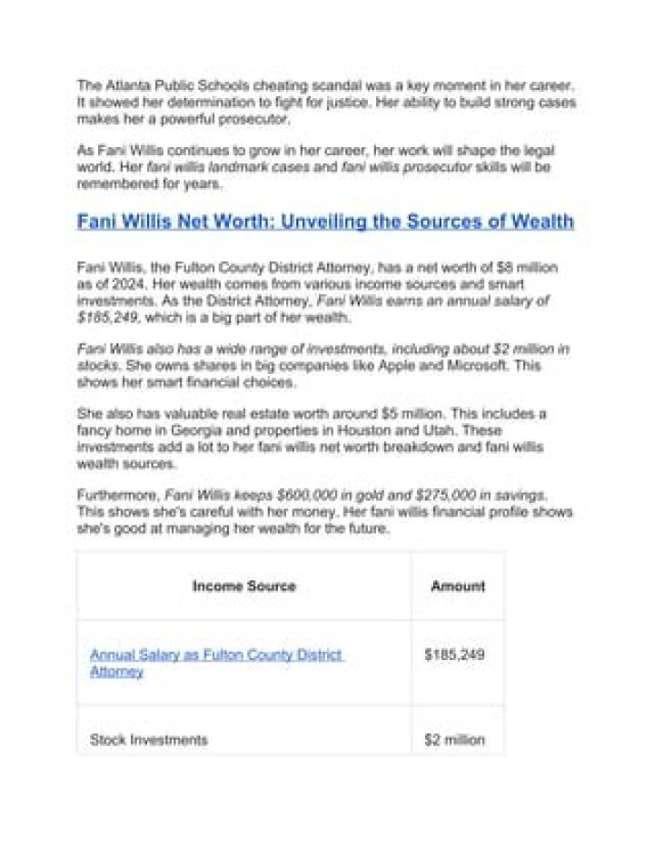 Fani Willis Wealth: A Comprehensive Overview