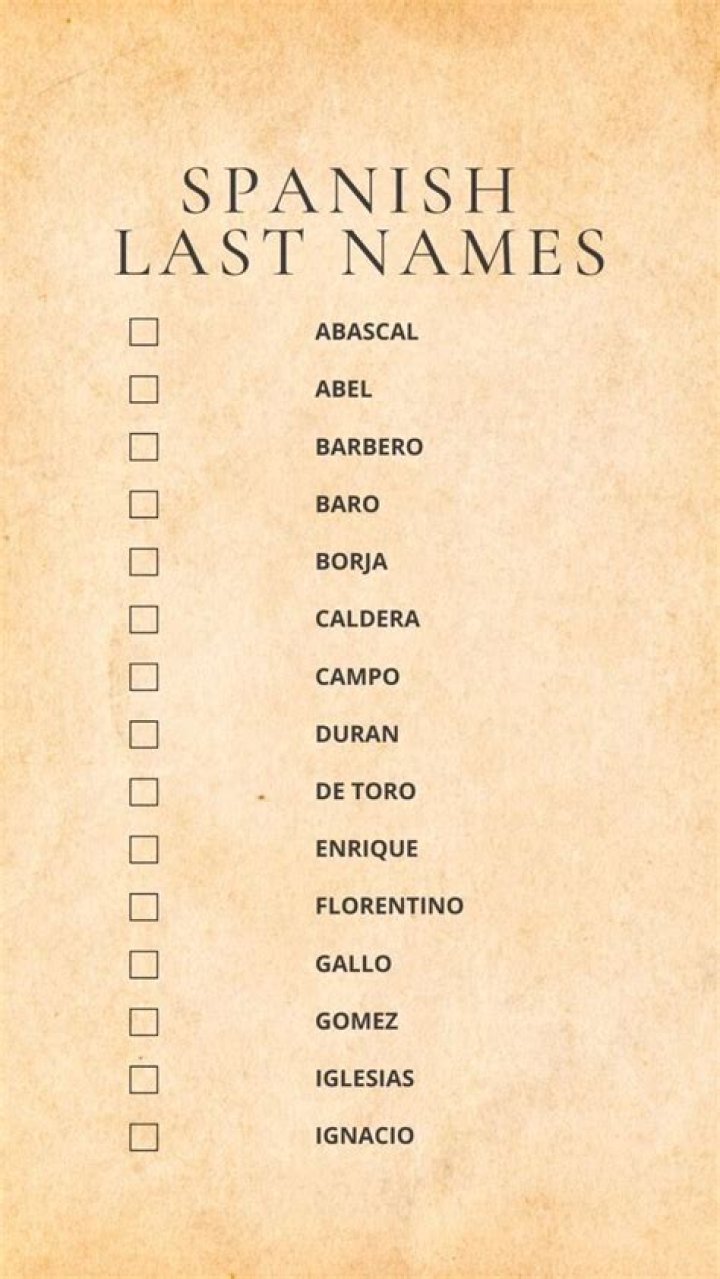 Popular And Common Spanish Surnames