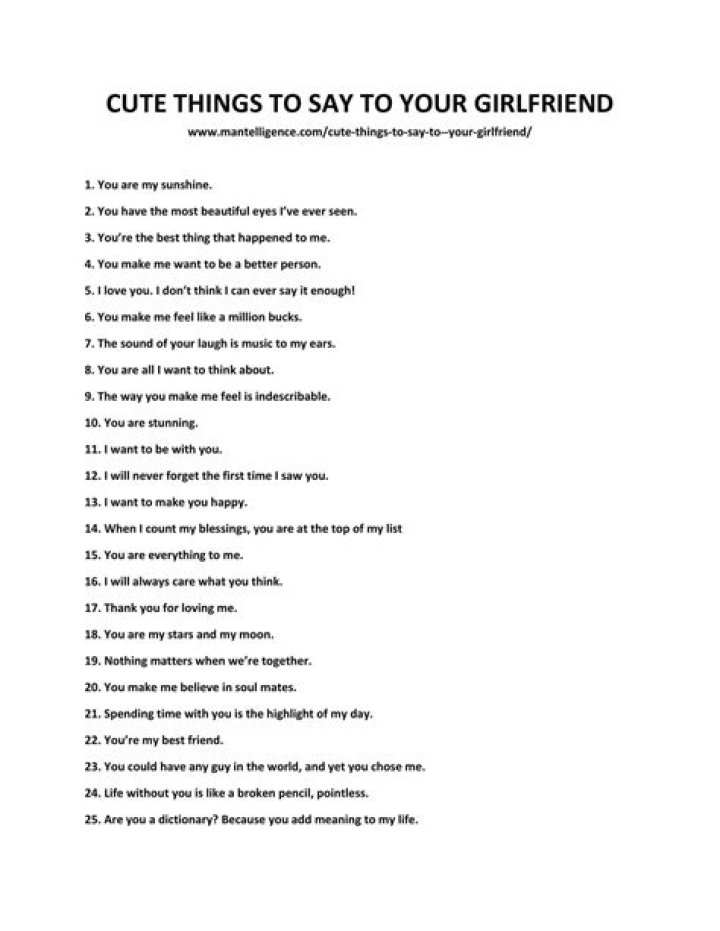 Sweetest Things You Can Say To Your Girlfriend