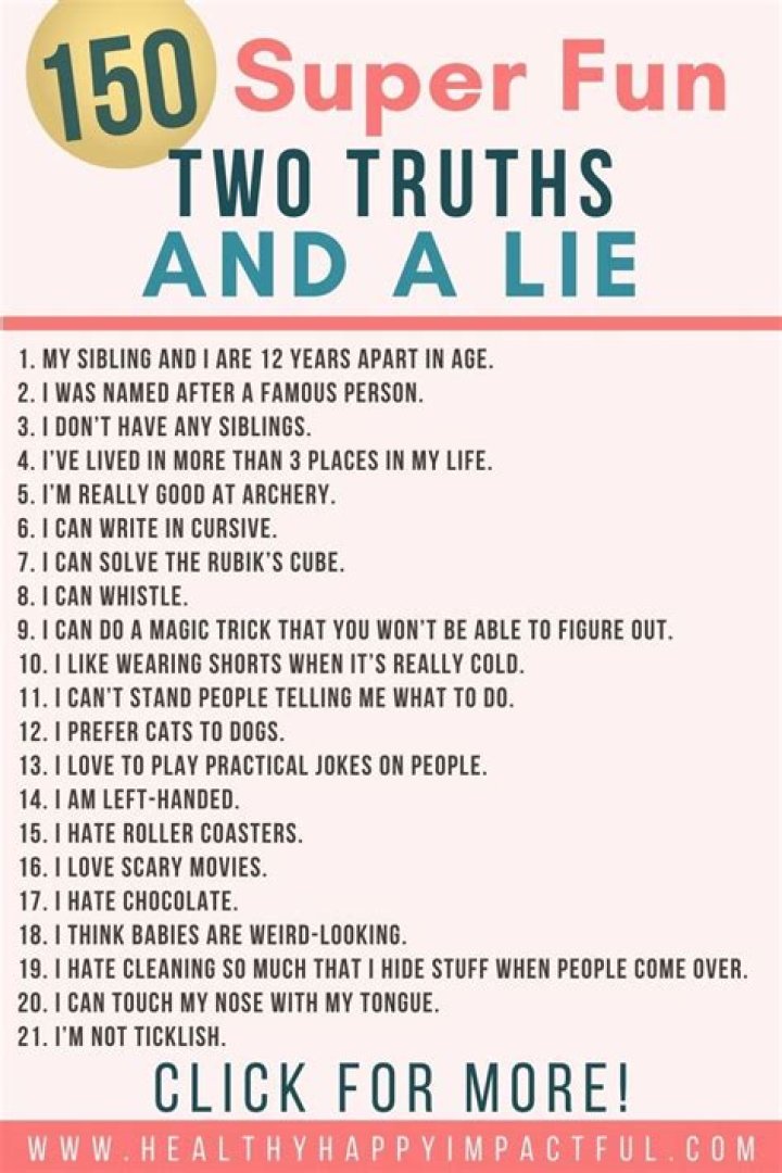 Creative Two Truths And A Lie Game Ideas For Engaging Audiences
